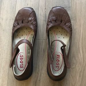 Brown Mary Jane Klogs shoes